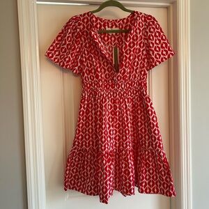 NWT Anthropologie Somerset Mini Dress in Red